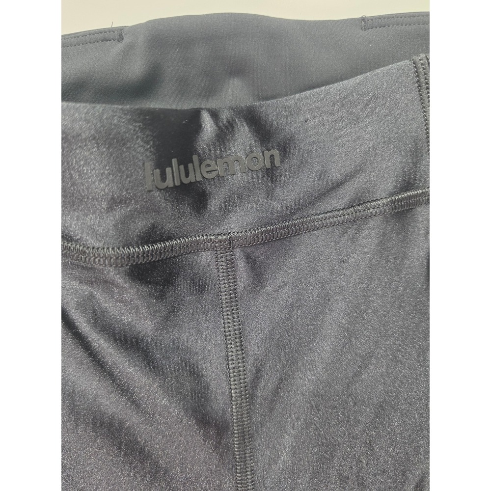 Lululemon Satin Shine Panelled Tight 25 Wordmark Coal Black LW5HKUS Size 2 - Picture 5 of 7
